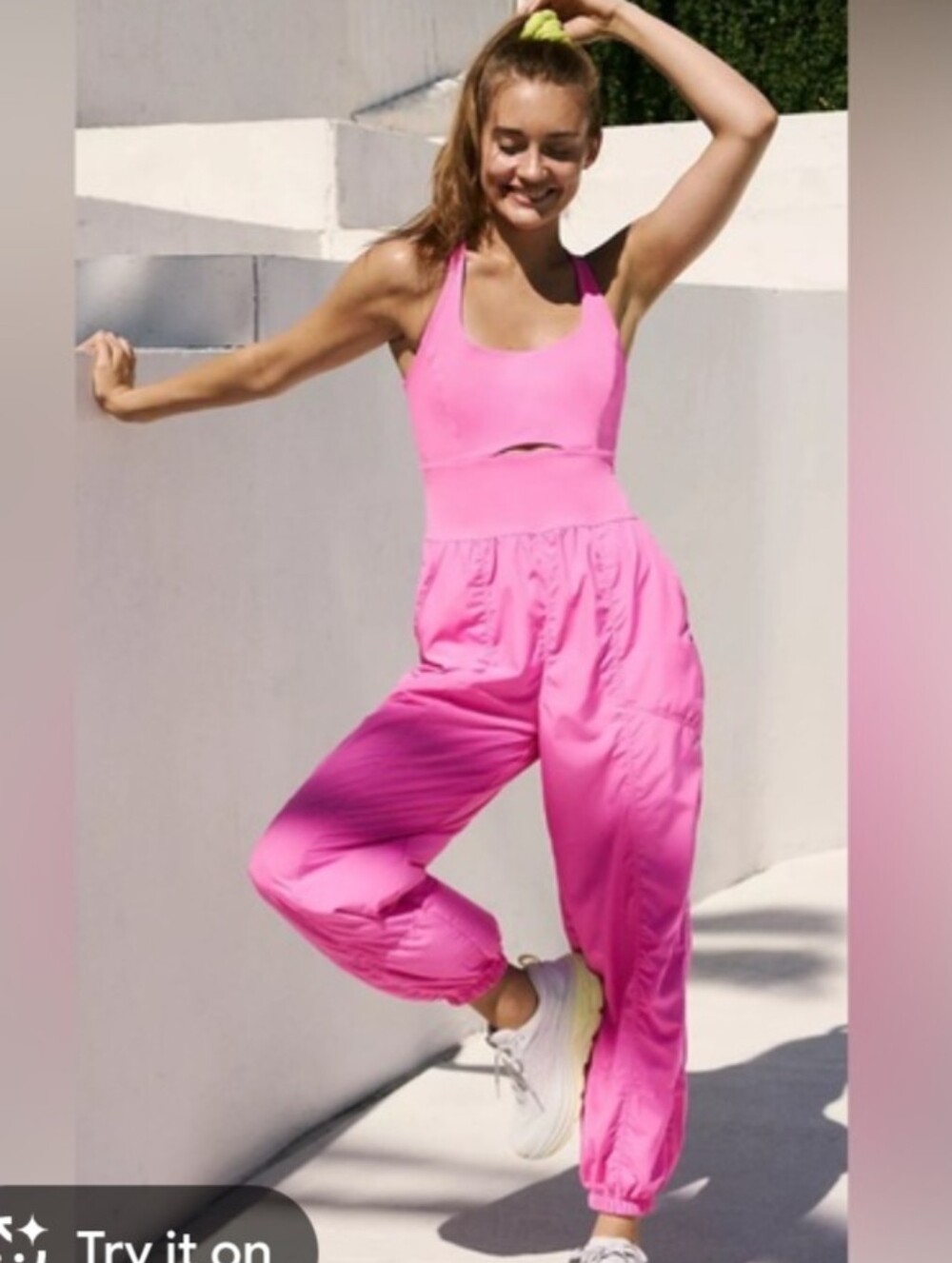 Free People Righteous Runsie Jumpsuit, XS, Magenta Minx